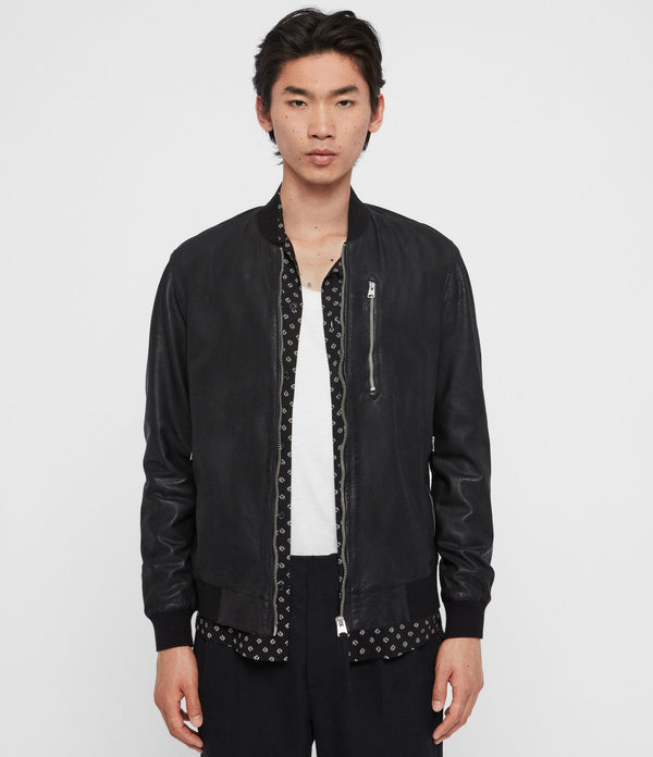 KINO LEATHER BOMBER JACKET (BLACK)