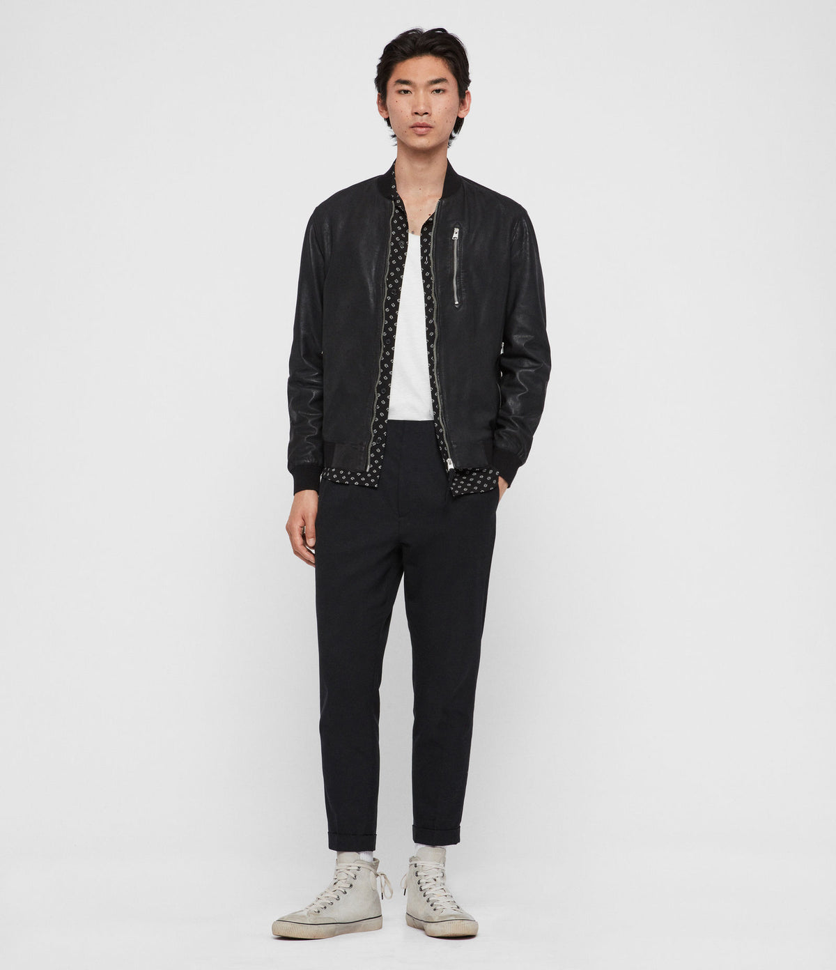 KINO LEATHER BOMBER JACKET (BLACK)