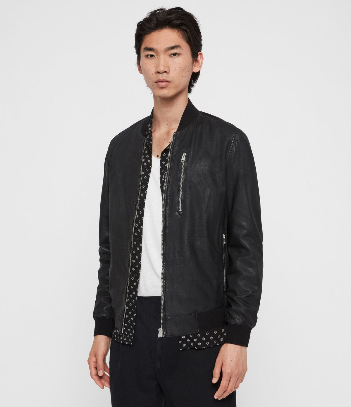 KINO LEATHER BOMBER JACKET (BLACK)