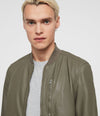 KINO LEATHER BOMBER JACKET (WARM GREY)